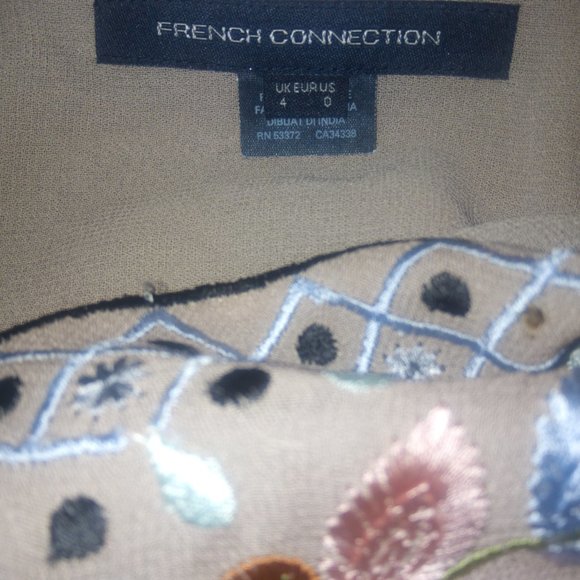 French Connection Embroidered Blush Cami Top Sz 0 - Picture 3 of 10